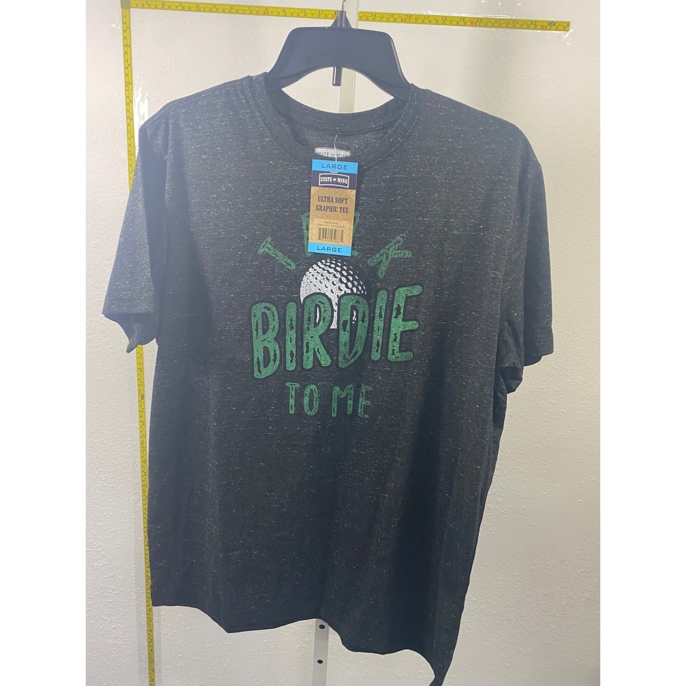 State of Mine Mens Birdie To‎ Me Golf Graphic Tee Shirt Charcoal Heather XXL NWT
